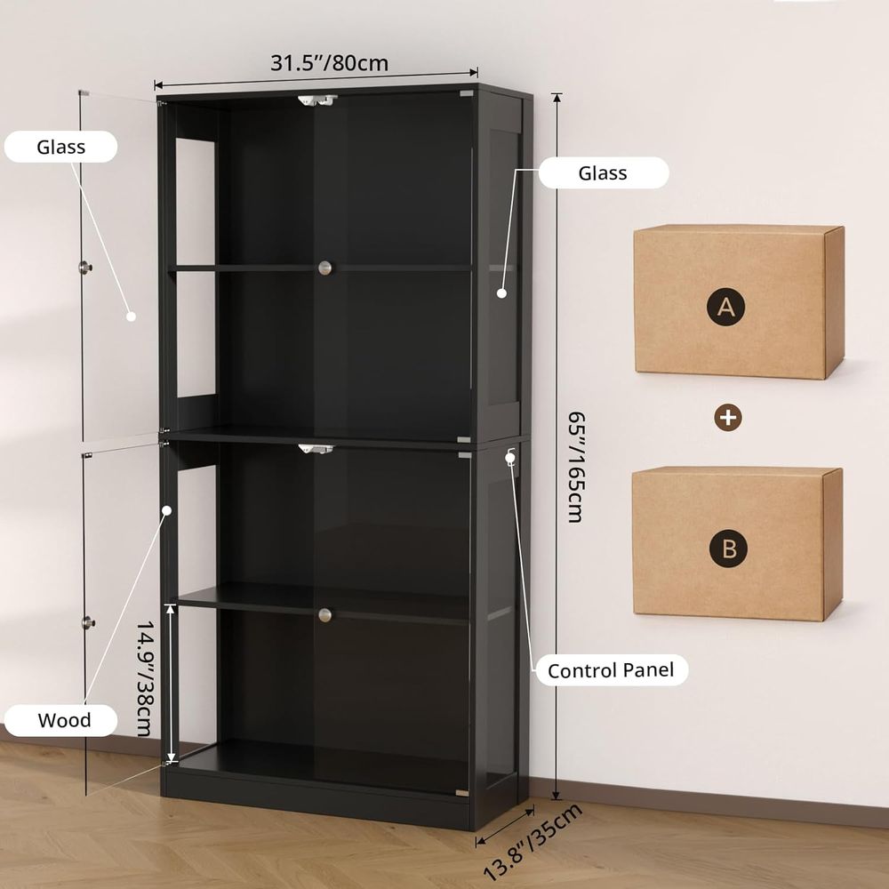 65 Glass Door Display Cabinet, - đánh giá và giá Glass Cabinet Display