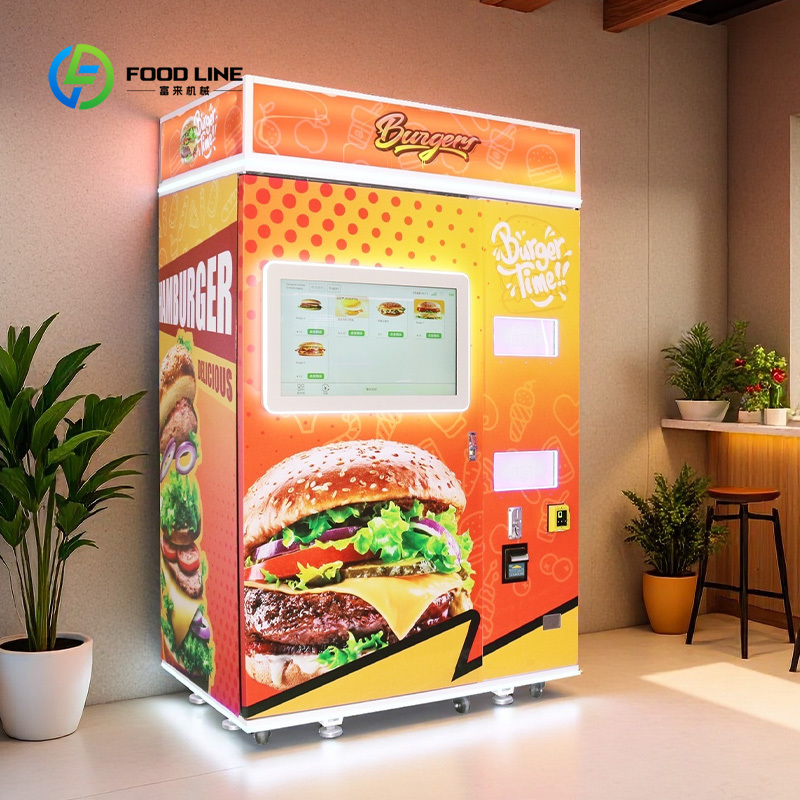 Automatic smart burger vending - đánh giá và giá Vending Machine Qr Code