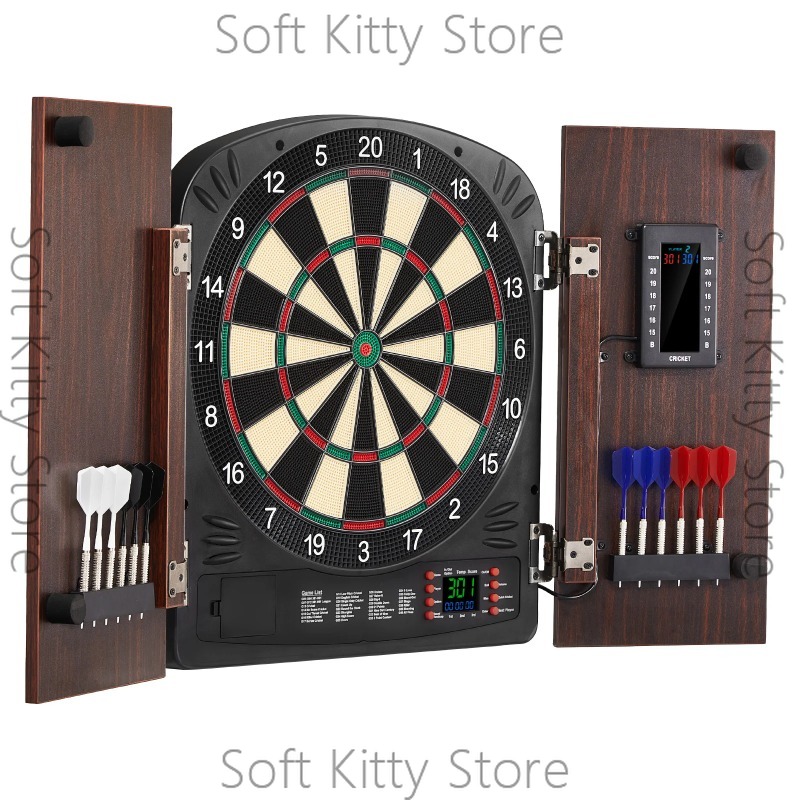 Dartboard and Cabinet Set Hide - đánh giá và giá Electronic Dartboard Cabinet