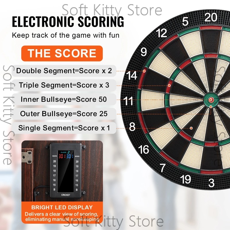 Dartboard and Cabinet Set Hide - đánh giá và giá Electronic Dartboard Cabinet