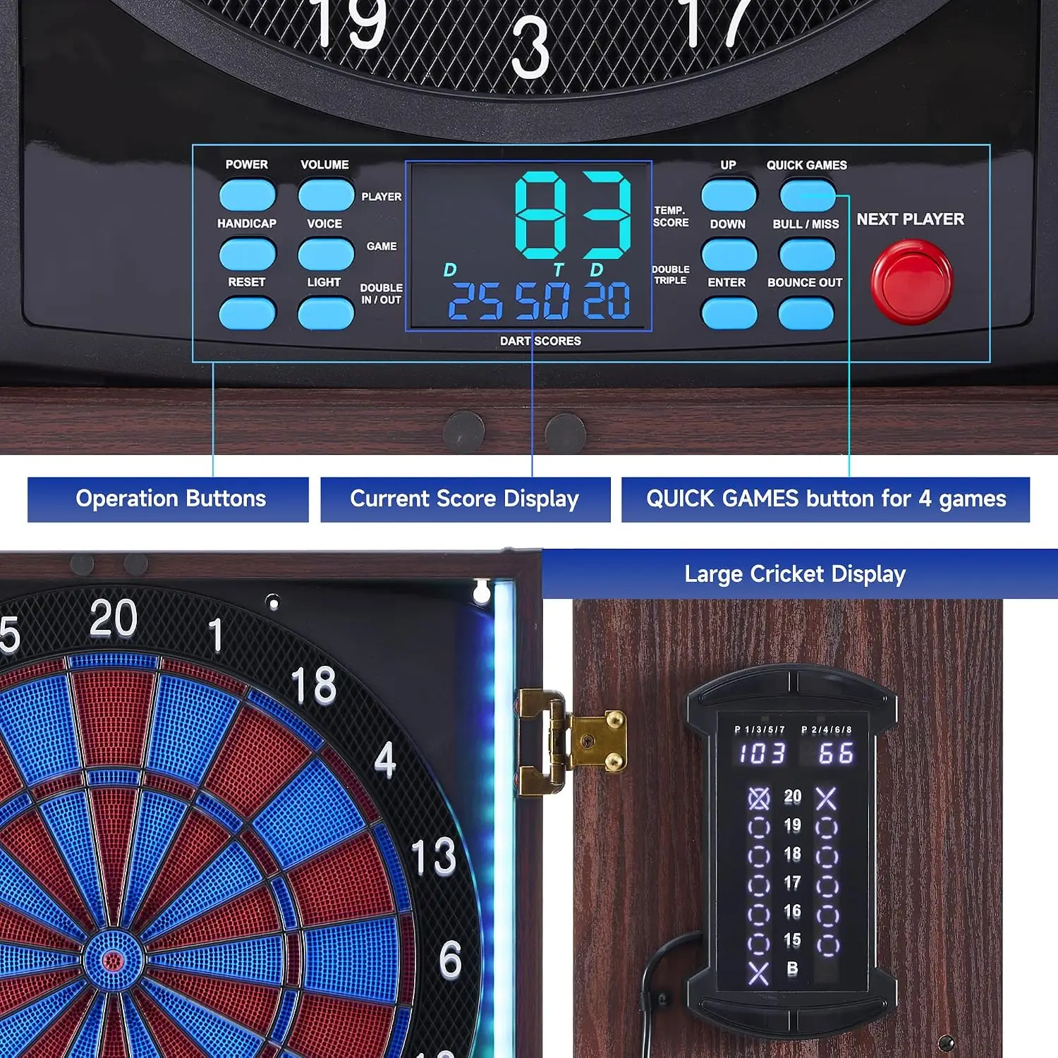 Electronic Dartboard Cabinet S - đánh giá và giá Electronic Dartboard Cabinet