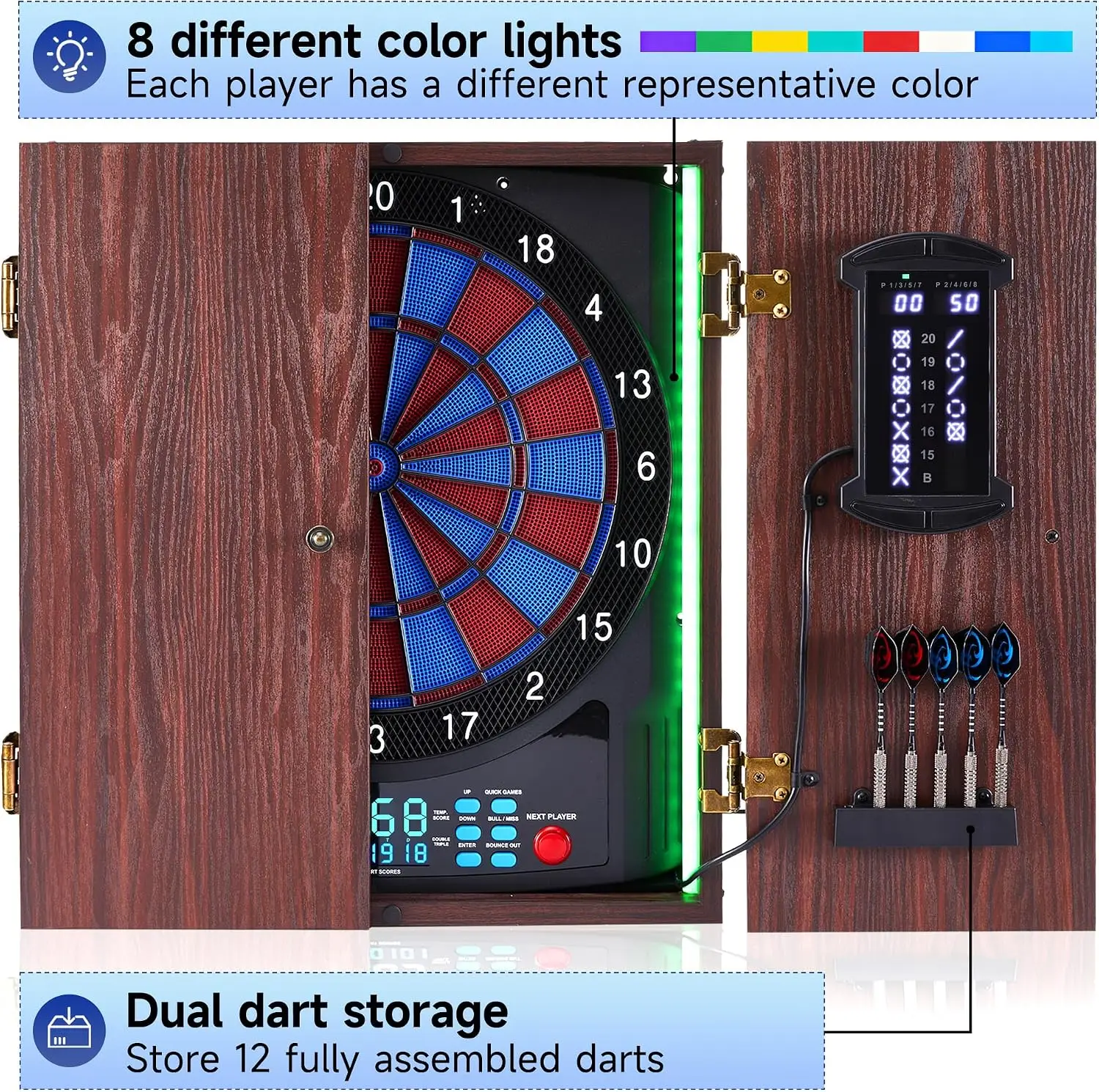 Electronic Dartboard Cabinet S - đánh giá và giá Electronic Dartboard Cabinet