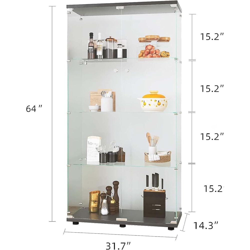 Glass Display Cabinet 4-Shel w - đánh giá và giá Glass Cabinet Display