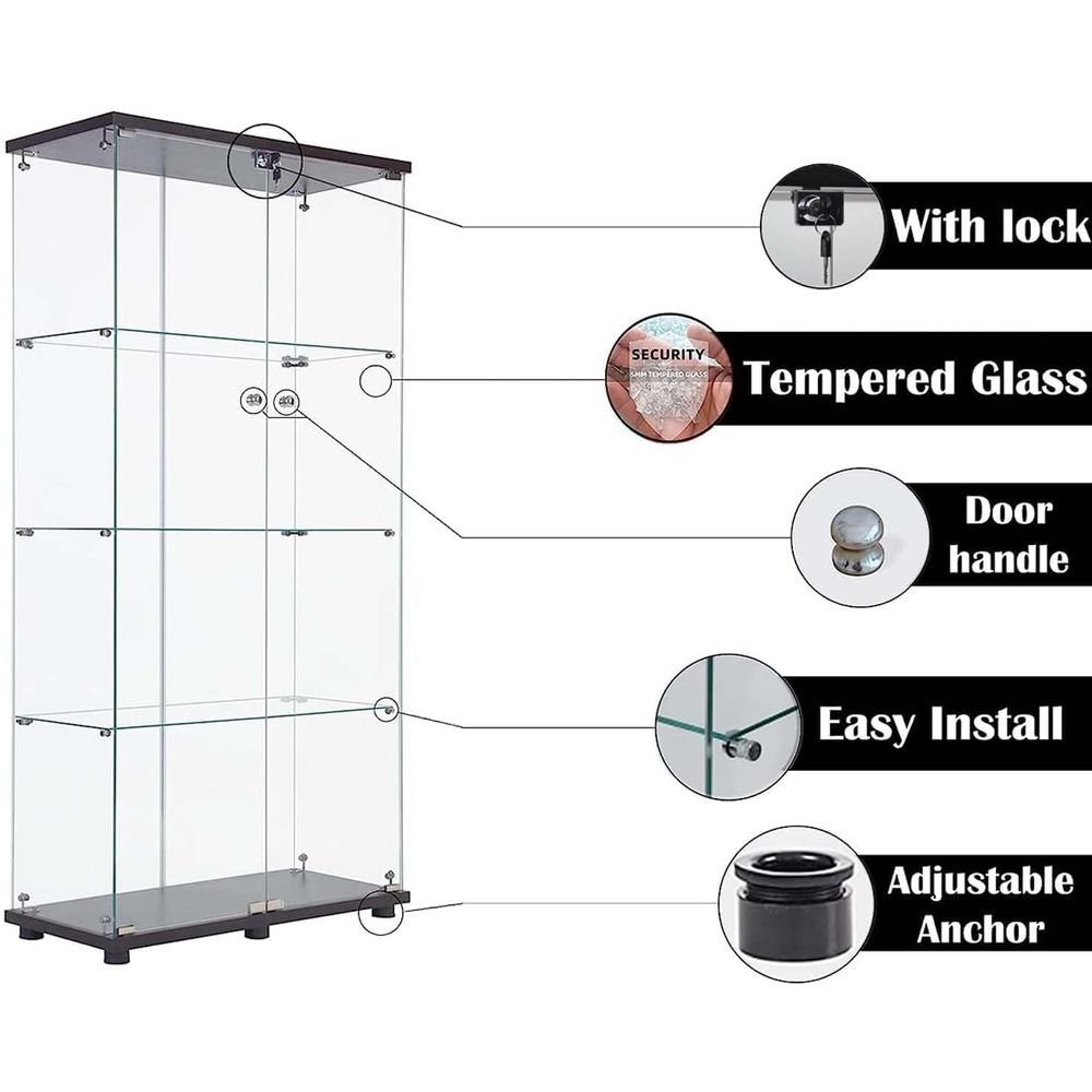 Glass Display Cabinet 4-Shel w - đánh giá và giá Glass Cabinet Display