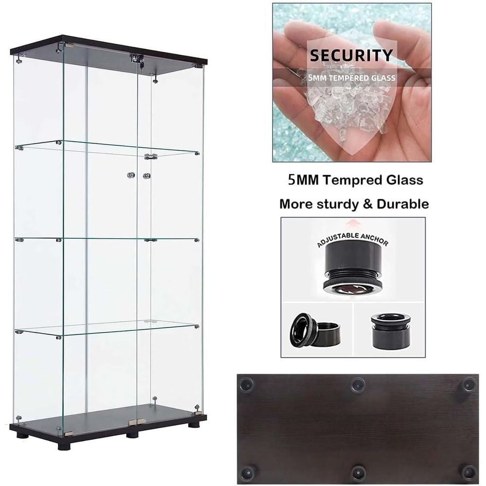 Glass Display Cabinet 4-Shel w - đánh giá và giá Glass Cabinet Display