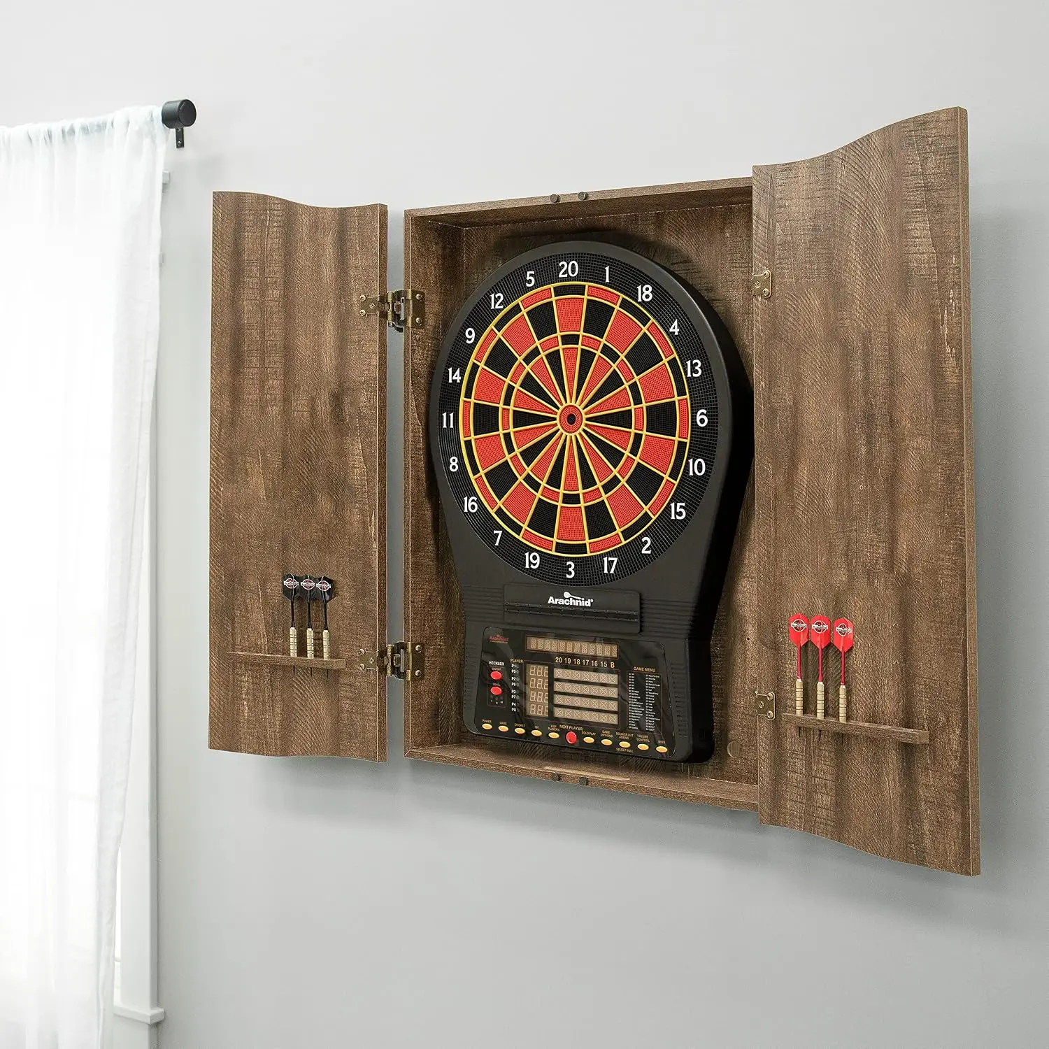 BestsellerMI Sports Brown Cric - đánh giá và giá Electronic Dartboard Cabinet