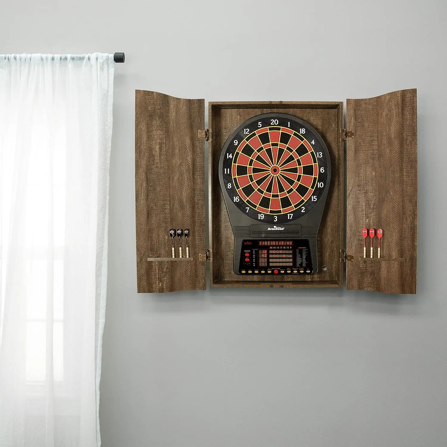 BestsellerMI Sports Brown Cric - đánh giá và giá Electronic Dartboard Cabinet