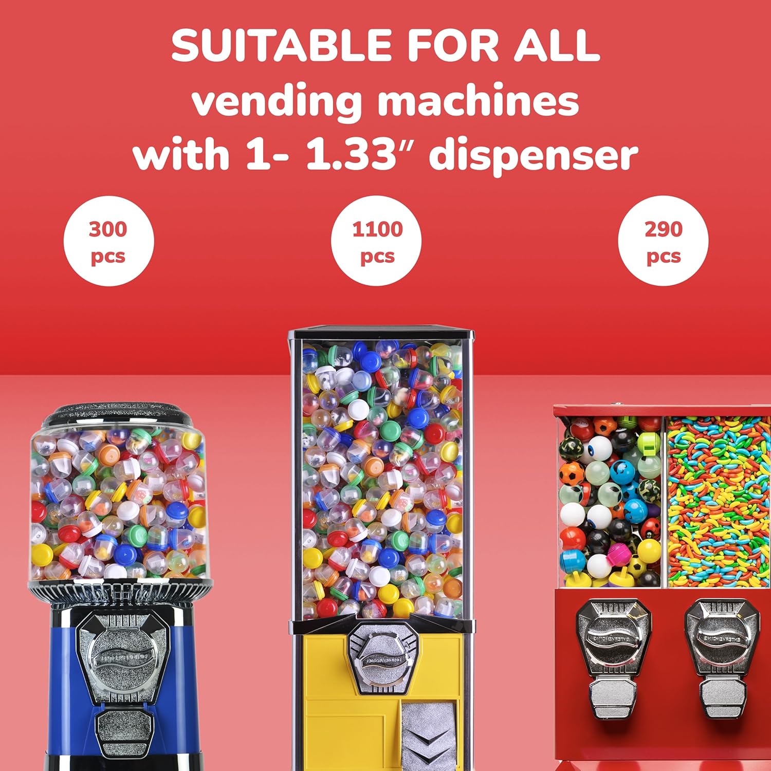 100-500PCS Empty Round Capsule - đánh giá và giá Prize Capsule Toy Machine