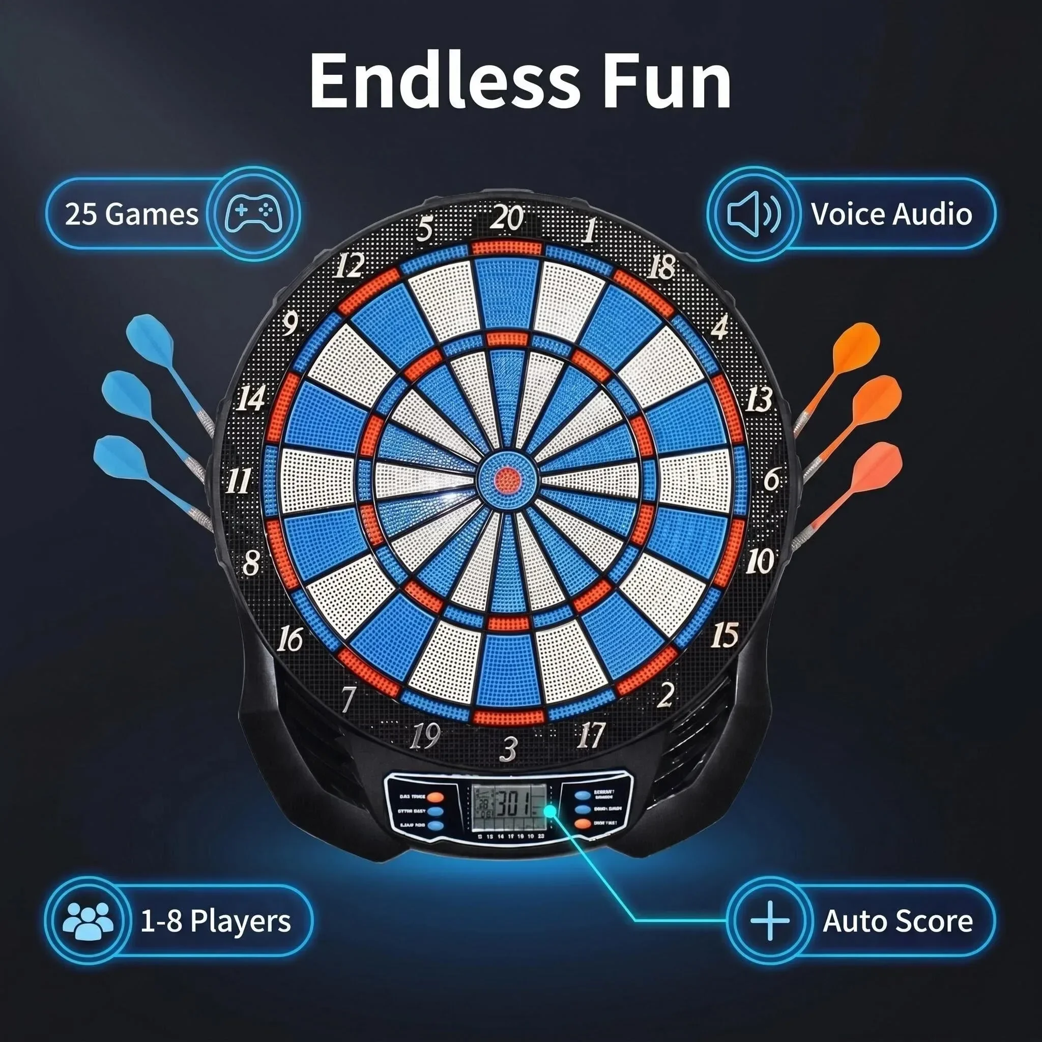 DartVibe Advanced Electronic D - đánh giá và giá Electronic Dartboard Cabinet
