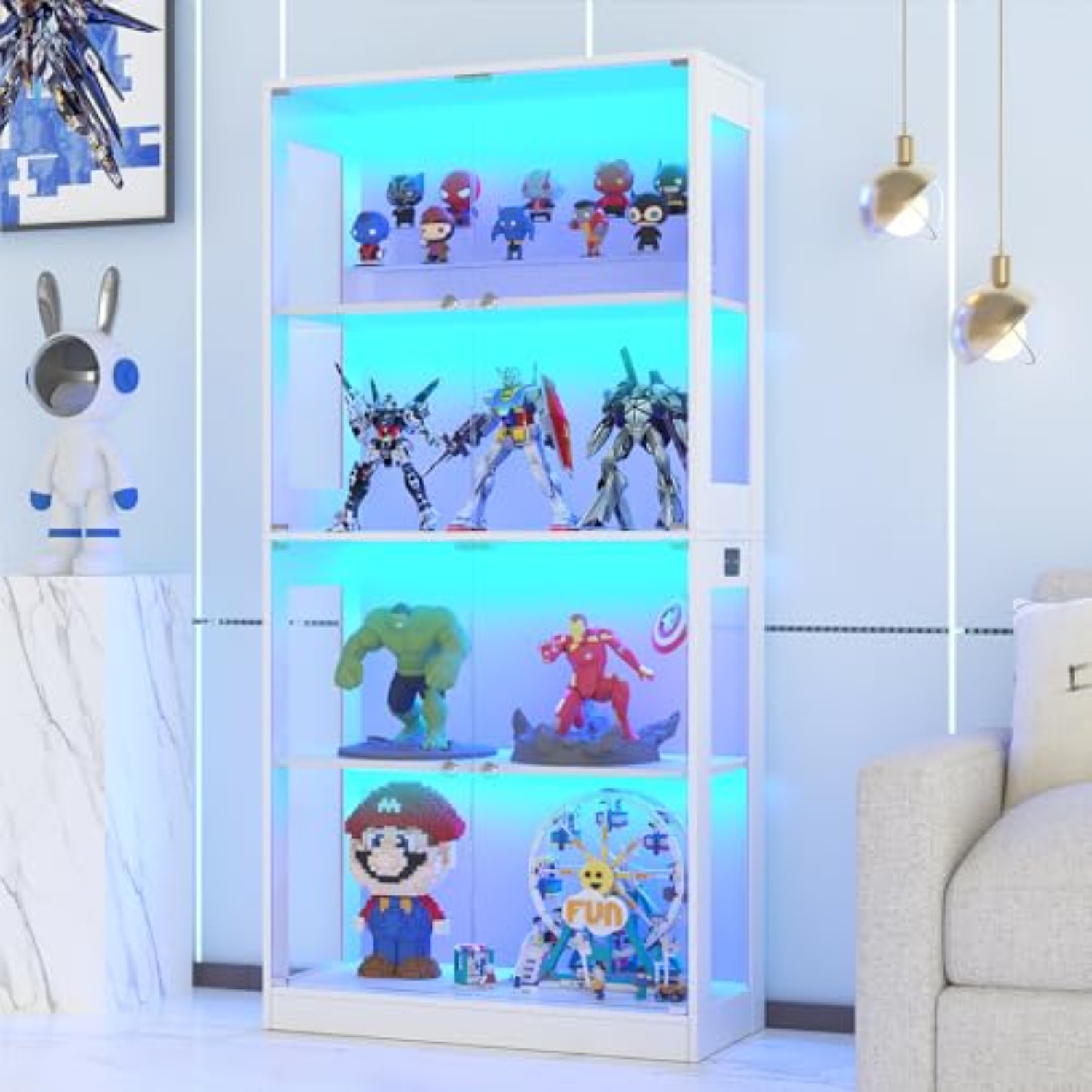 65'' Display Cabinet with Glas - đánh giá và giá Glass Cabinet Display