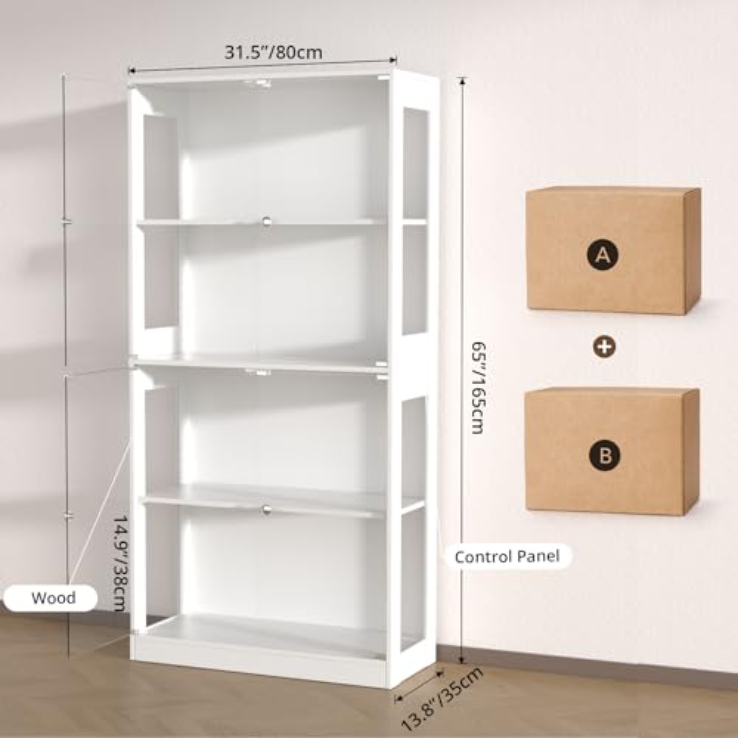 65'' Display Cabinet with Glas - đánh giá và giá Glass Cabinet Display