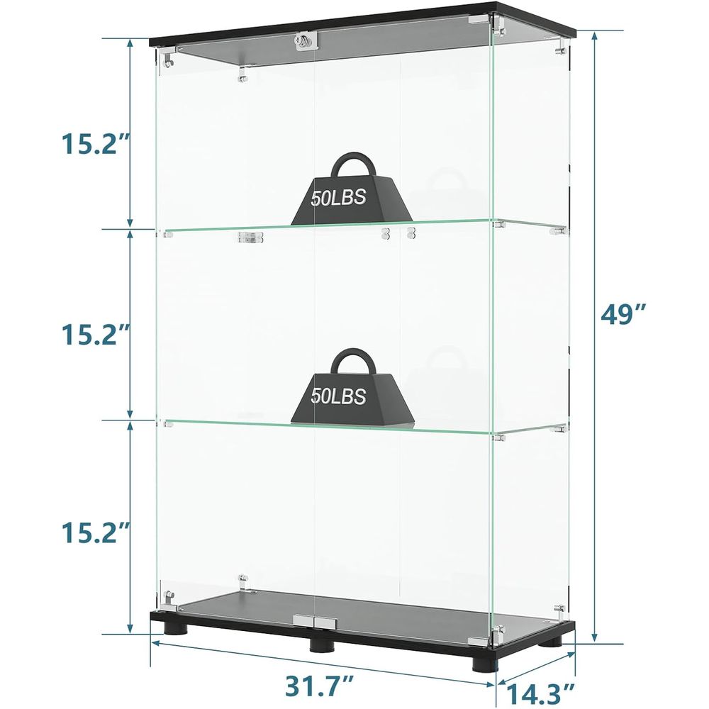 Glass Display Cabinet with 3-S - đánh giá và giá Glass Cabinet Display