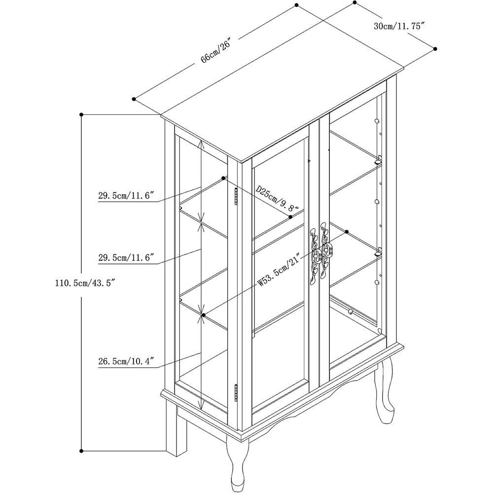 Lighted Curio Cabinet with Adj - đánh giá và giá Glass Cabinet Display