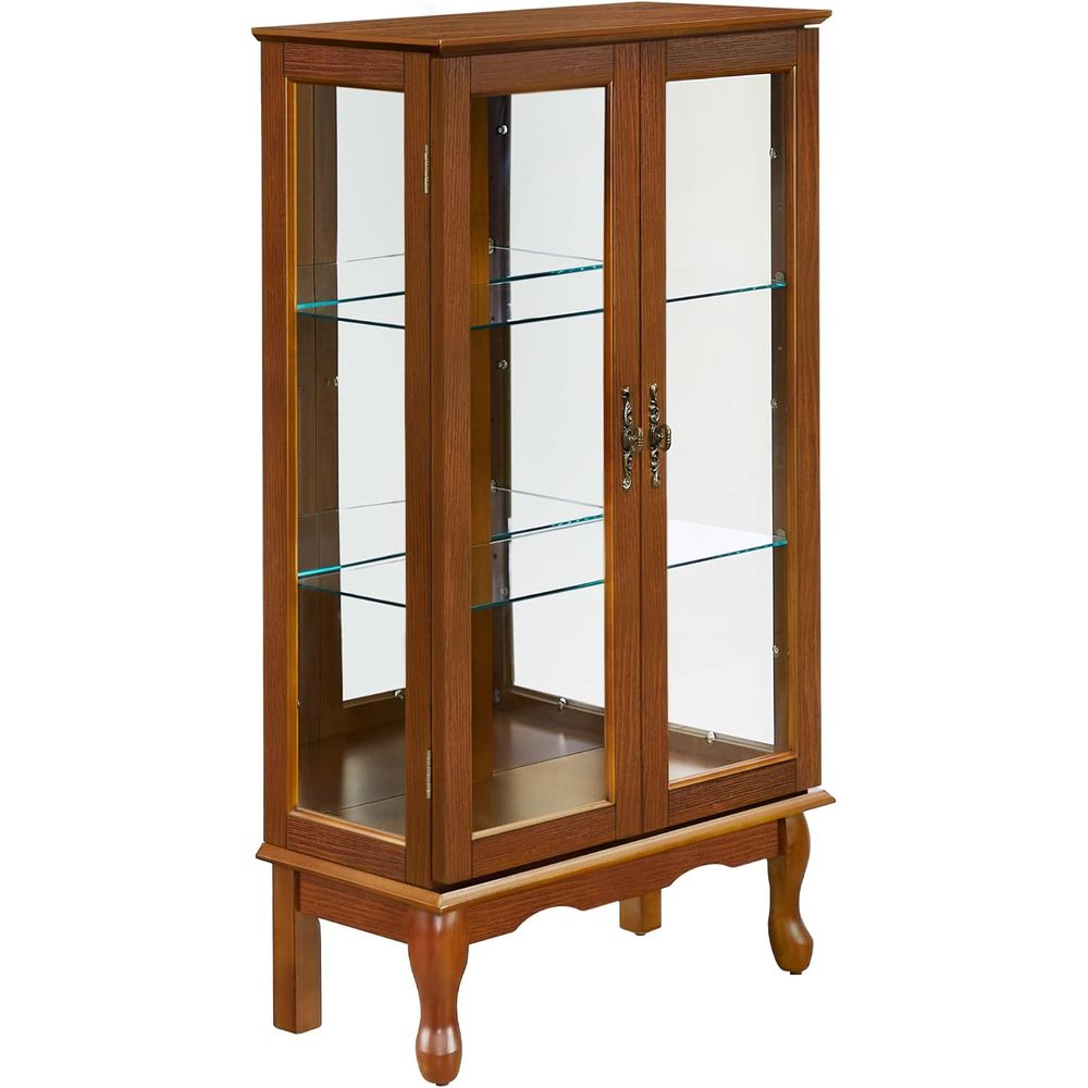 Lighted Curio Cabinet with Adj - đánh giá và giá Glass Cabinet Display