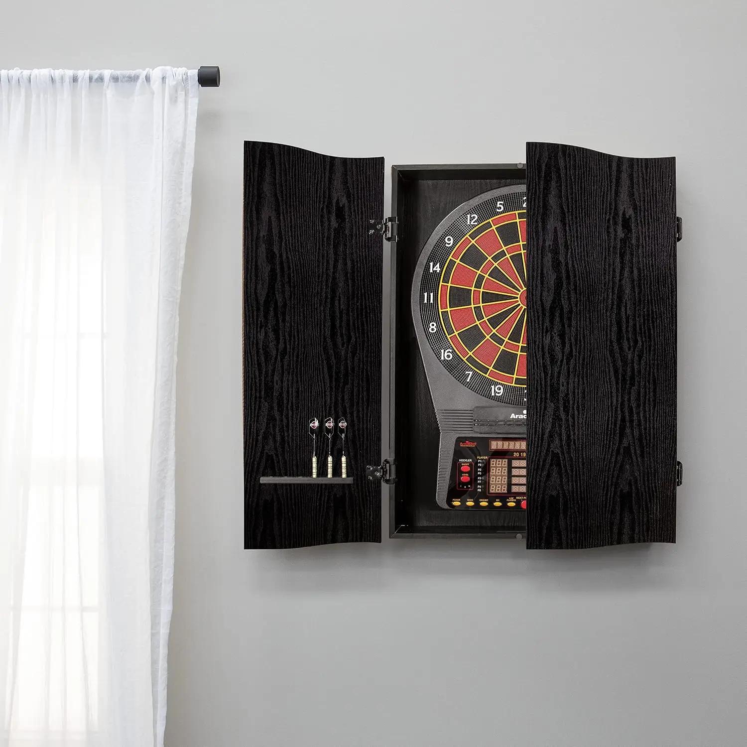 Black CricketPro Dartboard Cab - đánh giá và giá Electronic Dartboard Cabinet