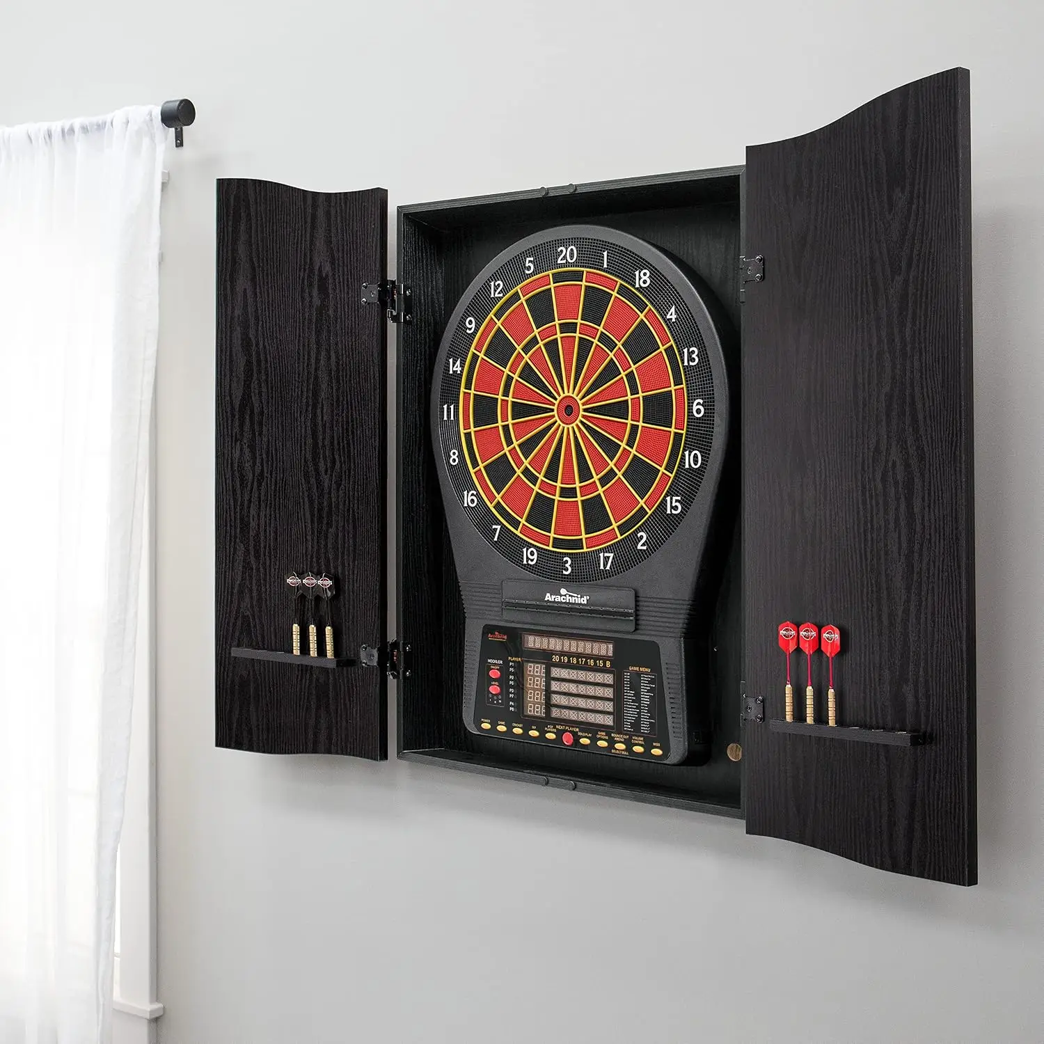 Black CricketPro Dartboard Cab - đánh giá và giá Electronic Dartboard Cabinet