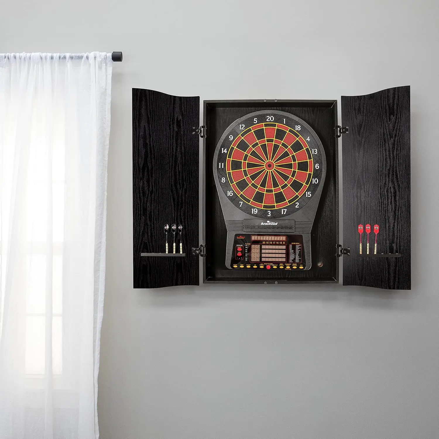 Black CricketPro Dartboard Cab - đánh giá và giá Electronic Dartboard Cabinet